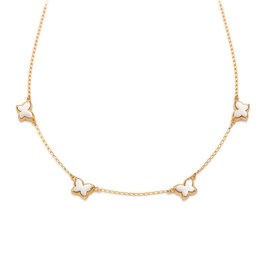 Gargantilla de mariposas con piedras sintéticas