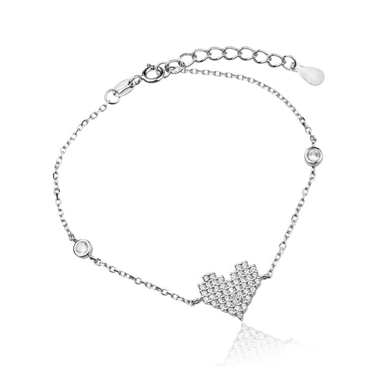 Pulsera Love con Circonitas y Corazón